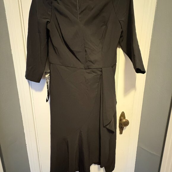 NWT Kay Unger Black Midi Dress | Size 8 | Elegant Cocktail & Evening Wear - Picture 2 of 6